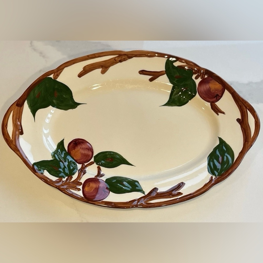 Vintage Franciscan Apple Pattern Dinnerware Oval Serving Platter Plate 12 1/2"